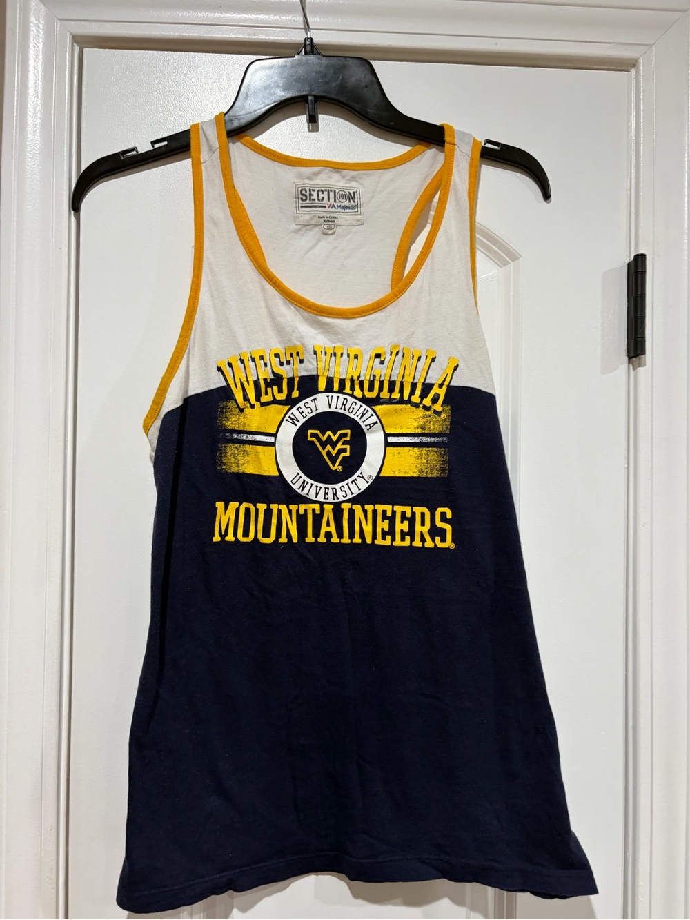 Majestic White Tank Top with Gold Trim